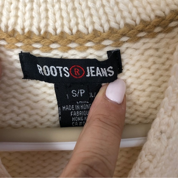 VINTAGE ROOTS 100% wool cream chunky knit sweater, size S - Picture 7 of 8